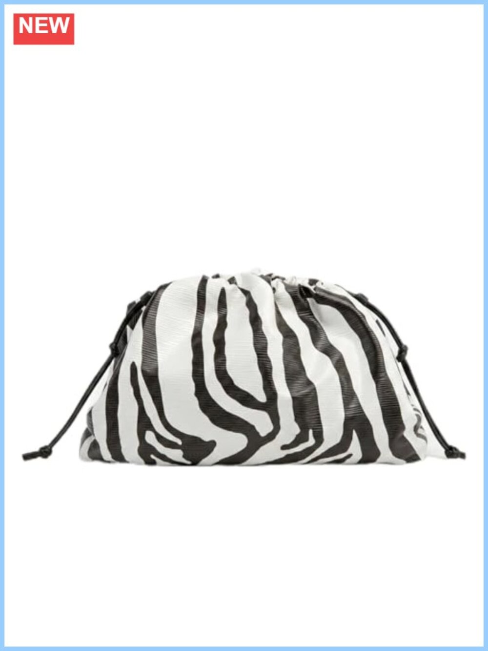 Zebra Print Clutch Soft PU Leather Dumpling Cloud Bag Ruched Evening Crossbody